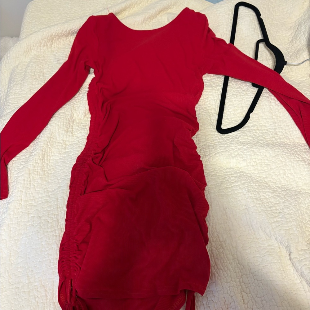 Red Long-Sleeve Dress